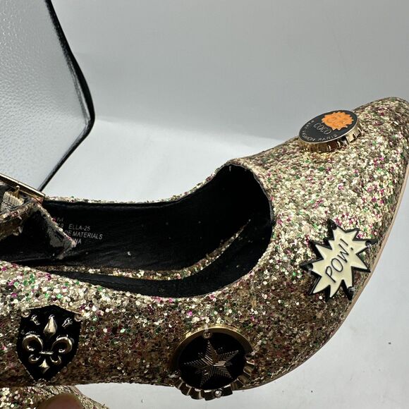 NEW Cape Robbin Pointy Toe Glitter Embellished Chunky High Heel Ankle Strap 8.5 - Picture 13 of 14